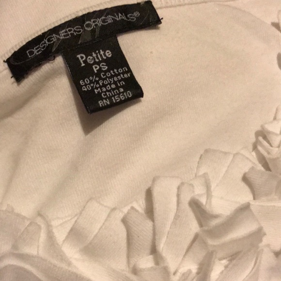 Designers Originals White Ruffle V-Neck Top PS - Picture 7 of 7